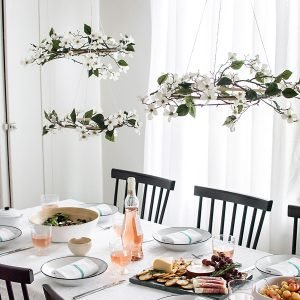 DIY Minimal Floral Chandeliers